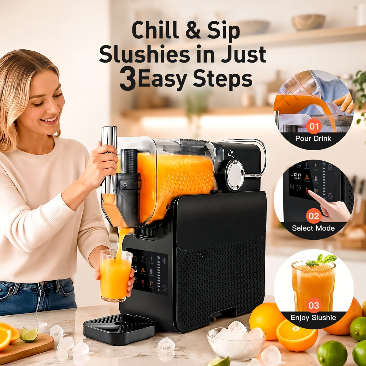 😍 6-in-1Slushie Machine, 67.63oz Ice Shaver Machine for Home