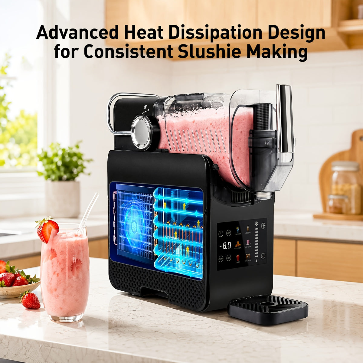 😍 6-in-1Slushie Machine, 67.63oz Ice Shaver Machine for Home