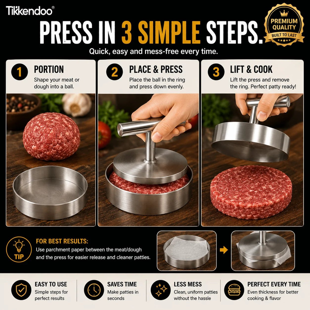 🔥HOT SALE🔥Stainless Steel Burger Patty Press