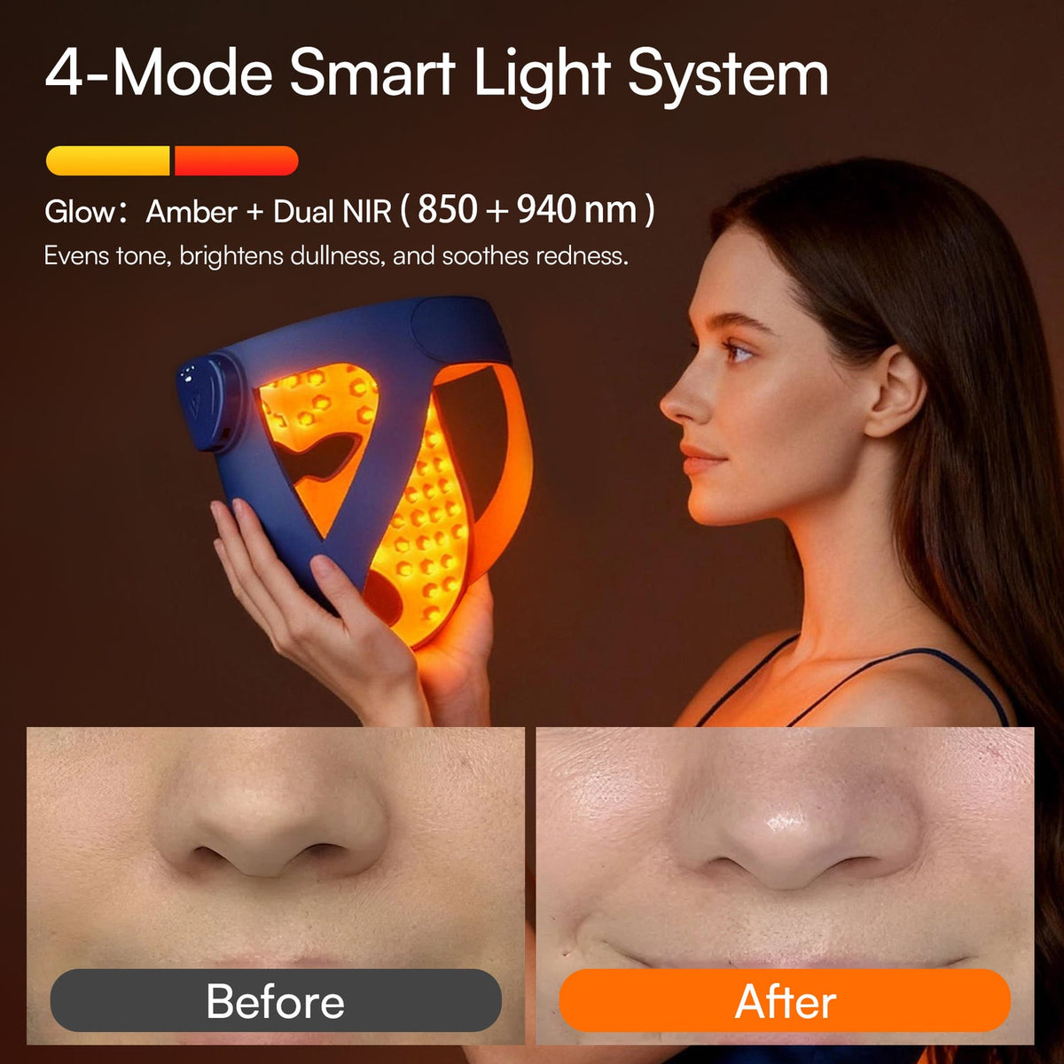 4D Wireless 940 nm Dual Near-Infrared LED Mask
