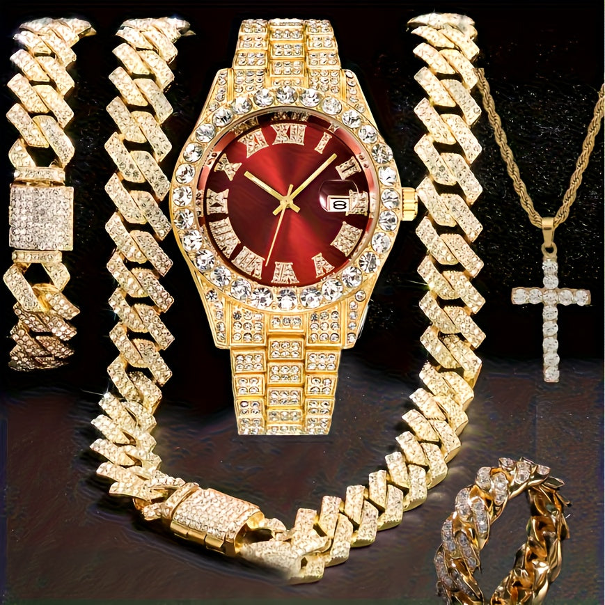 Trendy Gold Watch🎁Free bracelet & necklace included.