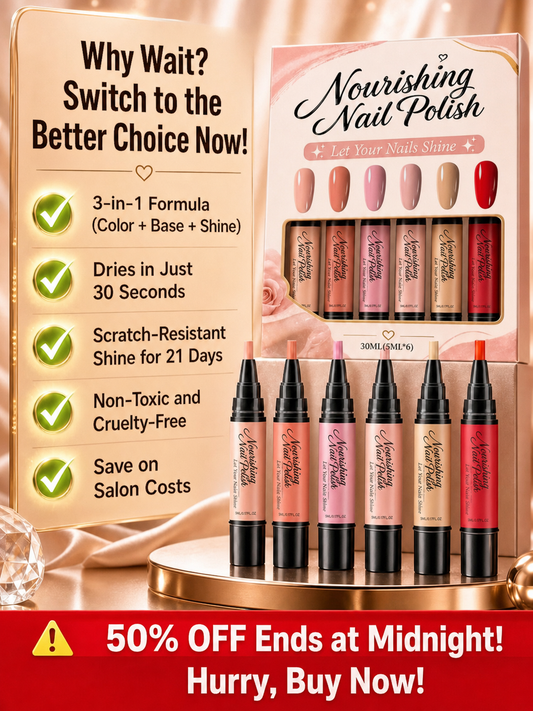 😍Scratch-resistant, one-stroke nail polish pen-6 Pcs