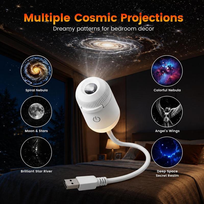 🎇USB Star Projector Lamp, GalaxyProjection & Bedside Night Light