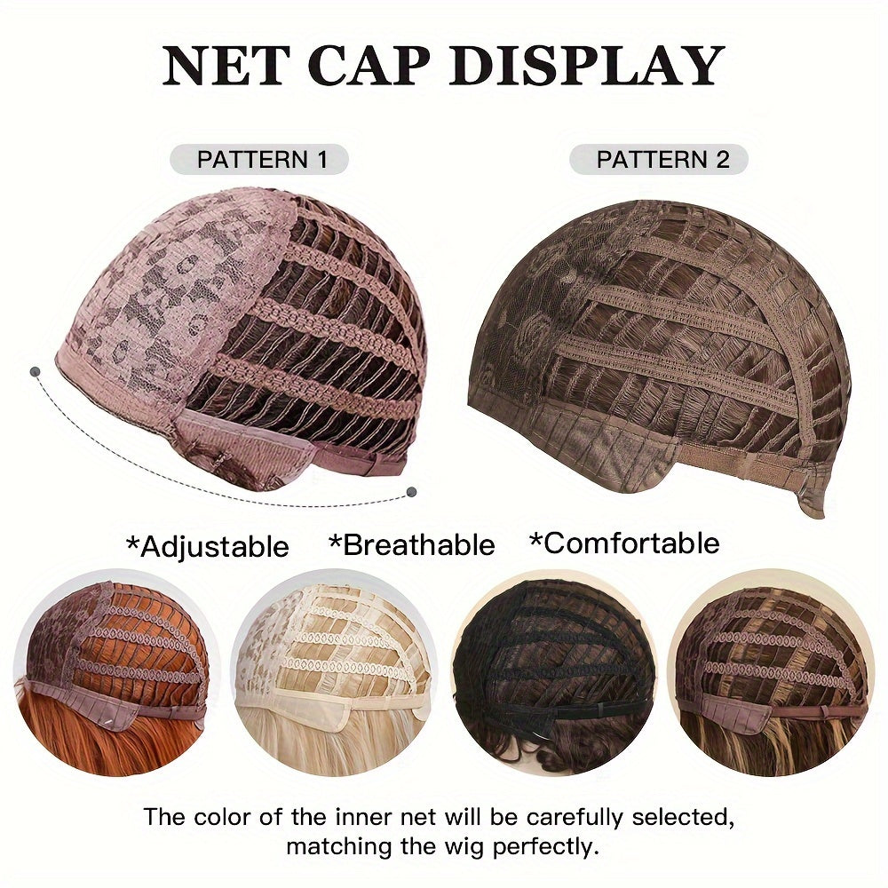 The Black Long Straight — Middle Part, Rose Net